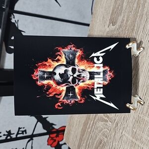 4x6 Metallica Heavy Metal Band Skull on a Cross Oil Painting Matte Art‎ Print